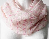 Cream Flowers Loop Circle Scarf infinity