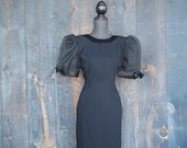 1960's MICHAEL MARCELLA Black Formal Cocktail Gown LBD Sale
