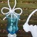 Vintage 3 Piece Wrought Iron Rope White Hobnail Candle Base Basket