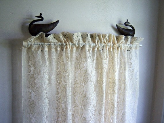 Vintage Cream Lace Curtain  Panel (1)