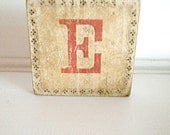 Wooden Brooch Repurposed Letter E  One of A Kind