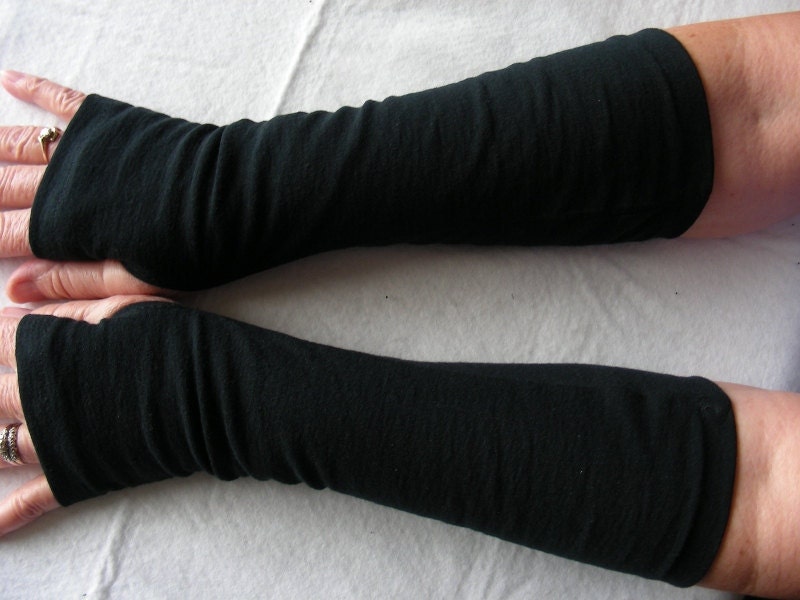 Black Arm Warmers, Fingerless Gloves, Texting Gloves, Driving Gloves, Hand Warmers, Mitts, Arm Gloves, Gloves, Fashion Sleeves