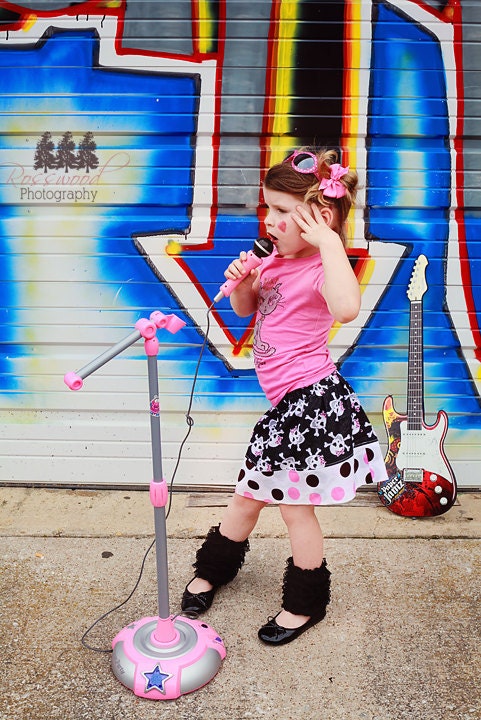 Skull and Cross Bones Girls Skirt Available in Sizes 12 mos, 2T, 3T, 4, 5 and 6