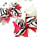 Zebra Diva Bitty Bows - Girls Boutique Pigtail Hair Bows - Pigtails, Pink, Zebra