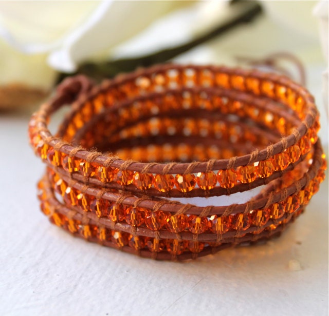 SALE Orange Crystal Wrap