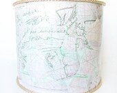 Long Island Nautical Map Drum Lamp Shade