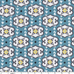Michael Miller Fabric - Peacock Lane - Wallpaper Aqua Yardage