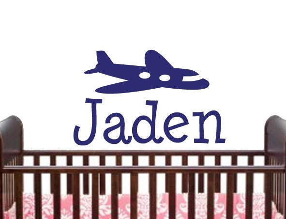 Wall Decal Airplane with Customizable Name