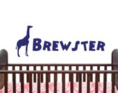 Wall Decal Giraffe and Custom Name