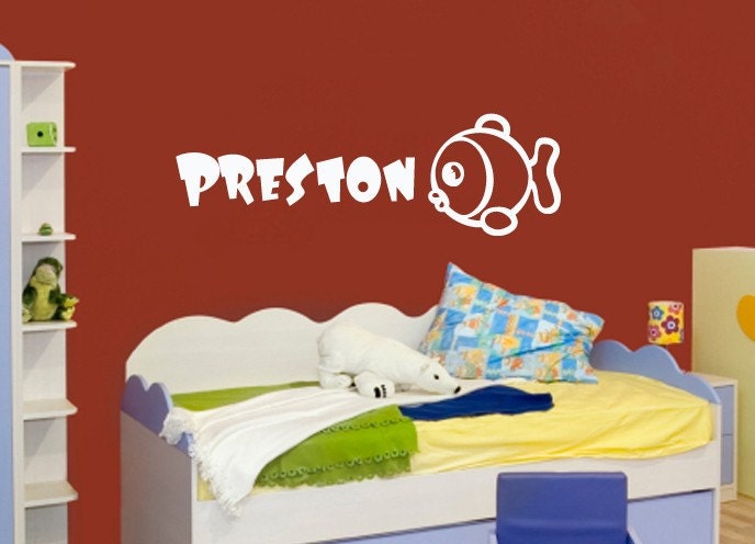 Wall Decal Big Fish and Custom Name