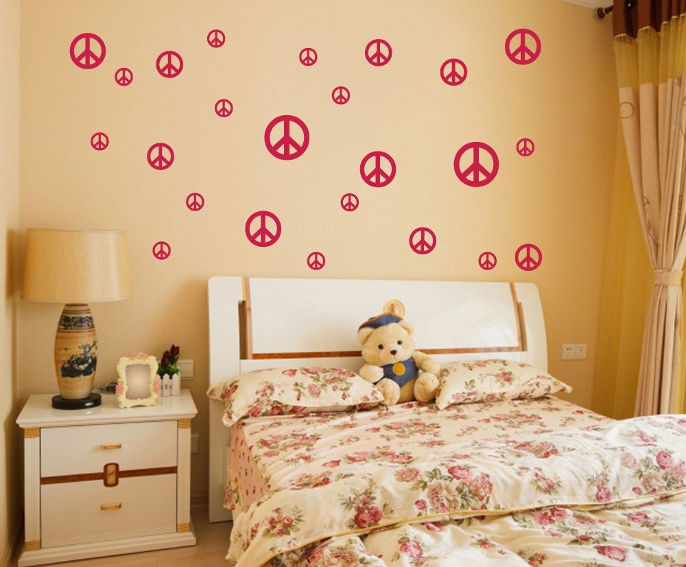 Wall Decals - Peace Signs - Set of 24