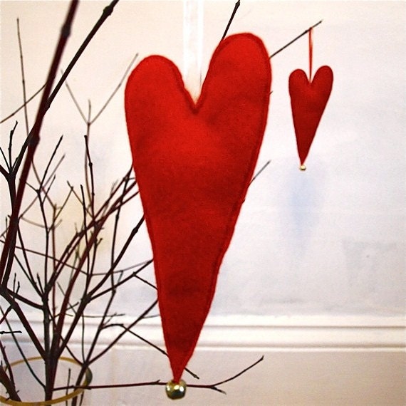 Red Heart Eco Felt Decoration/ Valentine's Day Ornament/ Handmade / READY TO SHIP