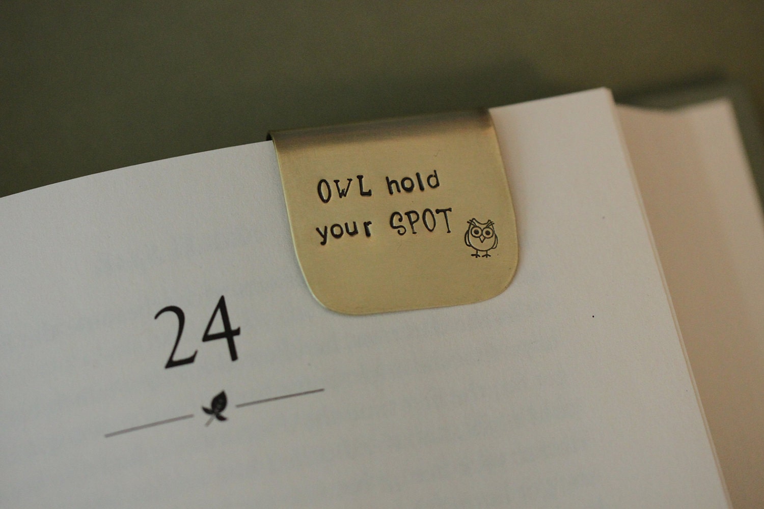 Hand Stamped Bookmark - Brass - Owl Hold Your Spot