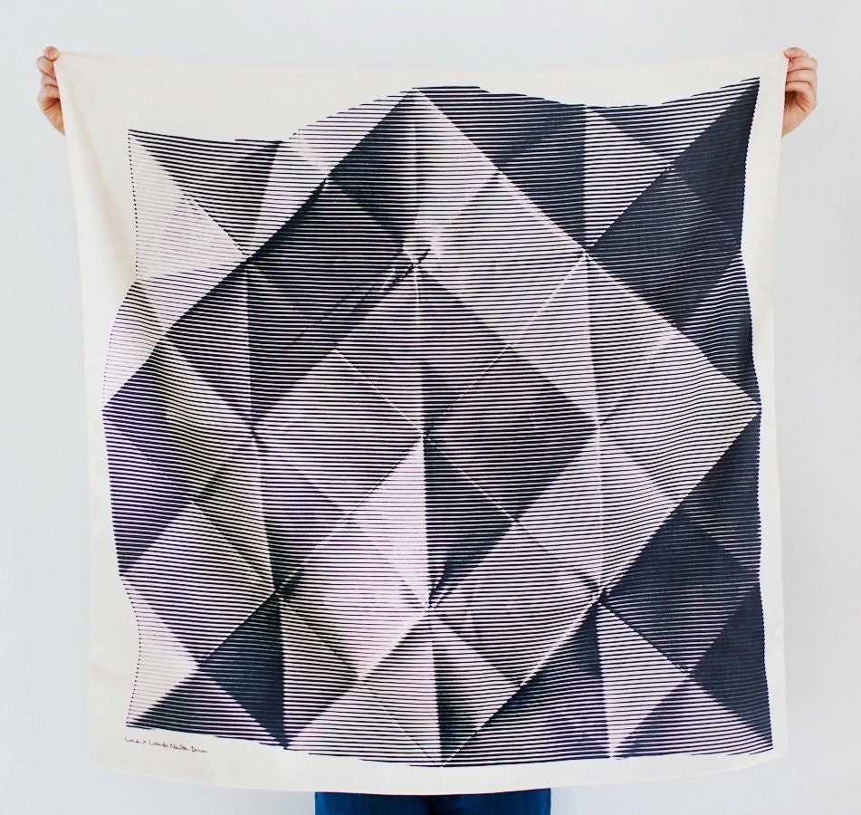 Folded Paper Furoshiki Black.  "Furoshiki" Japanese multi wrapping cloth and scarf.
