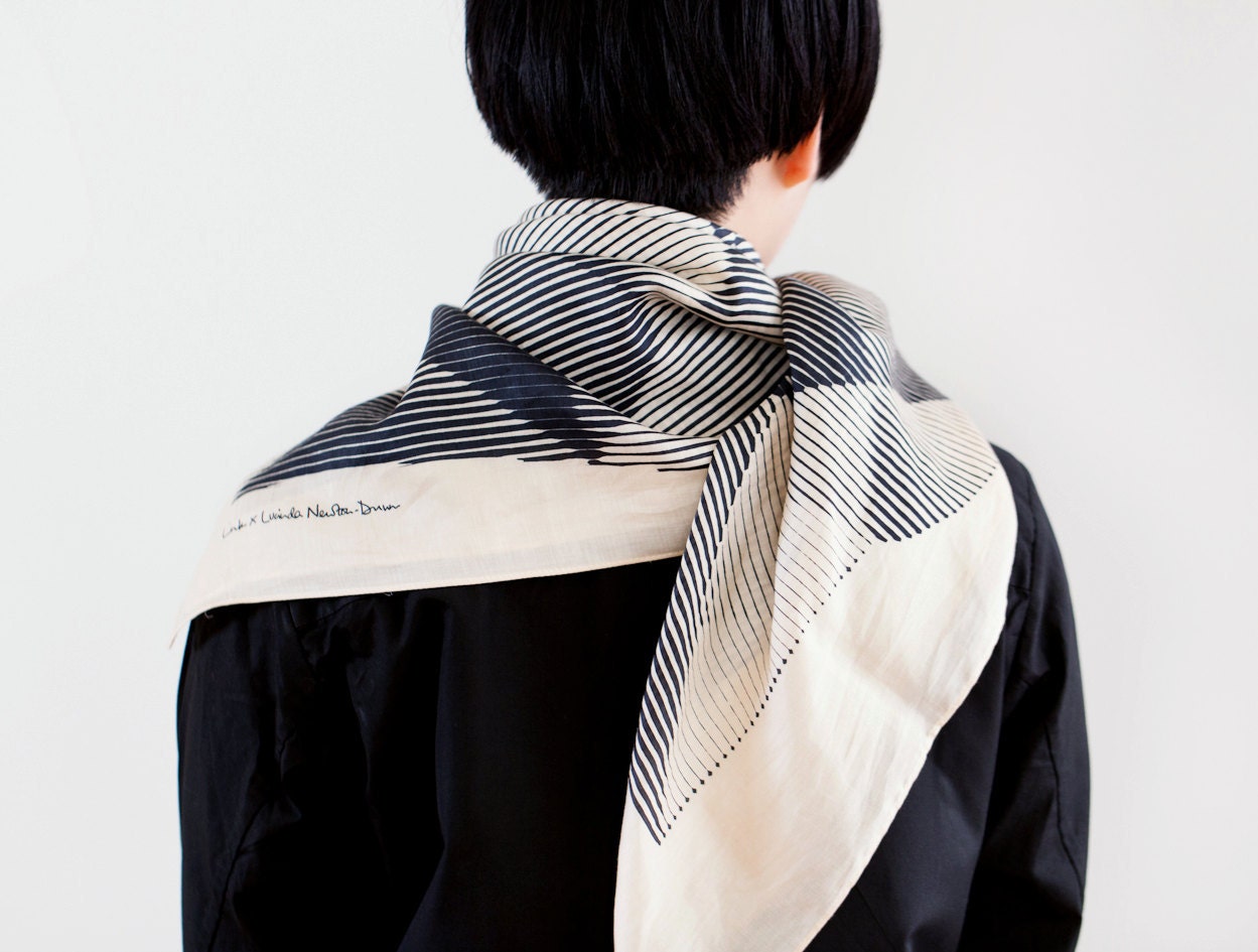 Folded Paper Furoshiki Black. "Furoshiki" Japanese multi wrapping cloth and scarf.