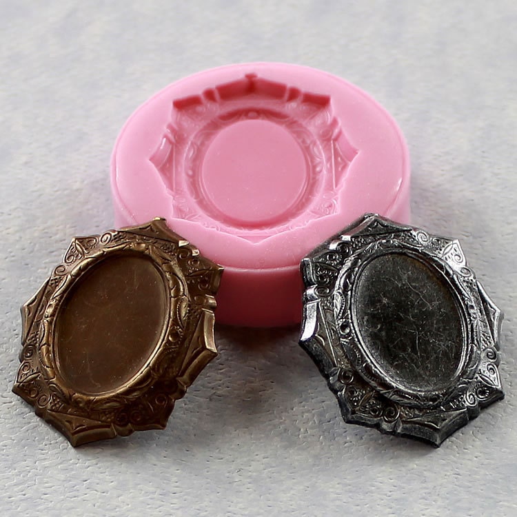 Cabochon Setting Frame Mold for 18mm Cameo Resin Mold Polymer Clay mold (285)