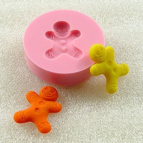 Gingerbread Man Cookie Flexible Mini Mold/Mould (22mm) for Crafts, Jewelry, Scrapbooking, Miniature Food (resin,  pmc, polymer clay) (146)