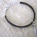 Leather Stacking Bracelet with Feather Charm or Leaf Charm - customized, made to order