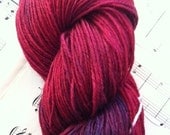 Pimms in the park -  red and purple hand dyed 75% wool and nylon sock yarn for knitting, lace