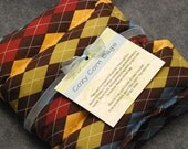 Microwave Corn Bag Heating Pad / Cold Pack -- Argyle for Men, Back 10x16