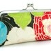 Red Flower Clutch Purse Metal Frame Handbag Handmade Floral Evening Bag Bagboy