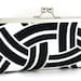 Black and White Geometric Clutch Handbag