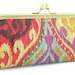 Red and Gold - Ikat Clutch Handbag - Boho Bag