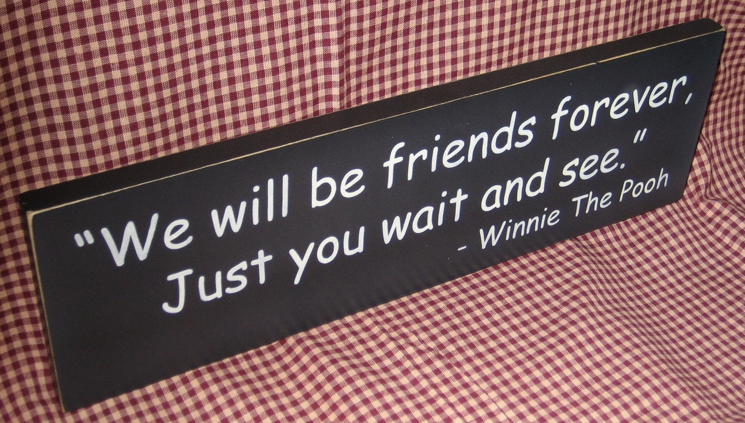 We will be friends forever, just you wait and see,winnie the pooh quote, boys girls bedroom decor, plaque