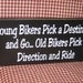 Young Bikers pick a destination and go old bikers pick a direction and ride, harley, man cave, primitive wood sign