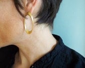 Geometric Jewelry. Big Hoop Earrings. Gold Post Earrings. Modern Jewelry