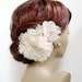 Pair of Couture Peony Organza Flower Fascinators : F093 made to order, white, diamond white, ivory, champagne