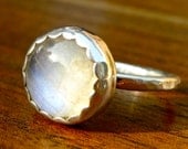 Moon Over Portland--rainbow moonstone ring