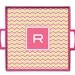 Personalized Melamine Square Serving Tray- Wedding/ Engagement Gift- Chevron