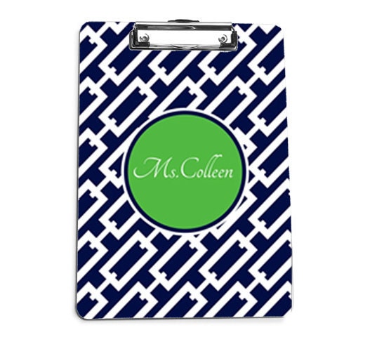 Personalized Clipboard-Chainlink- Choose your Own Colors