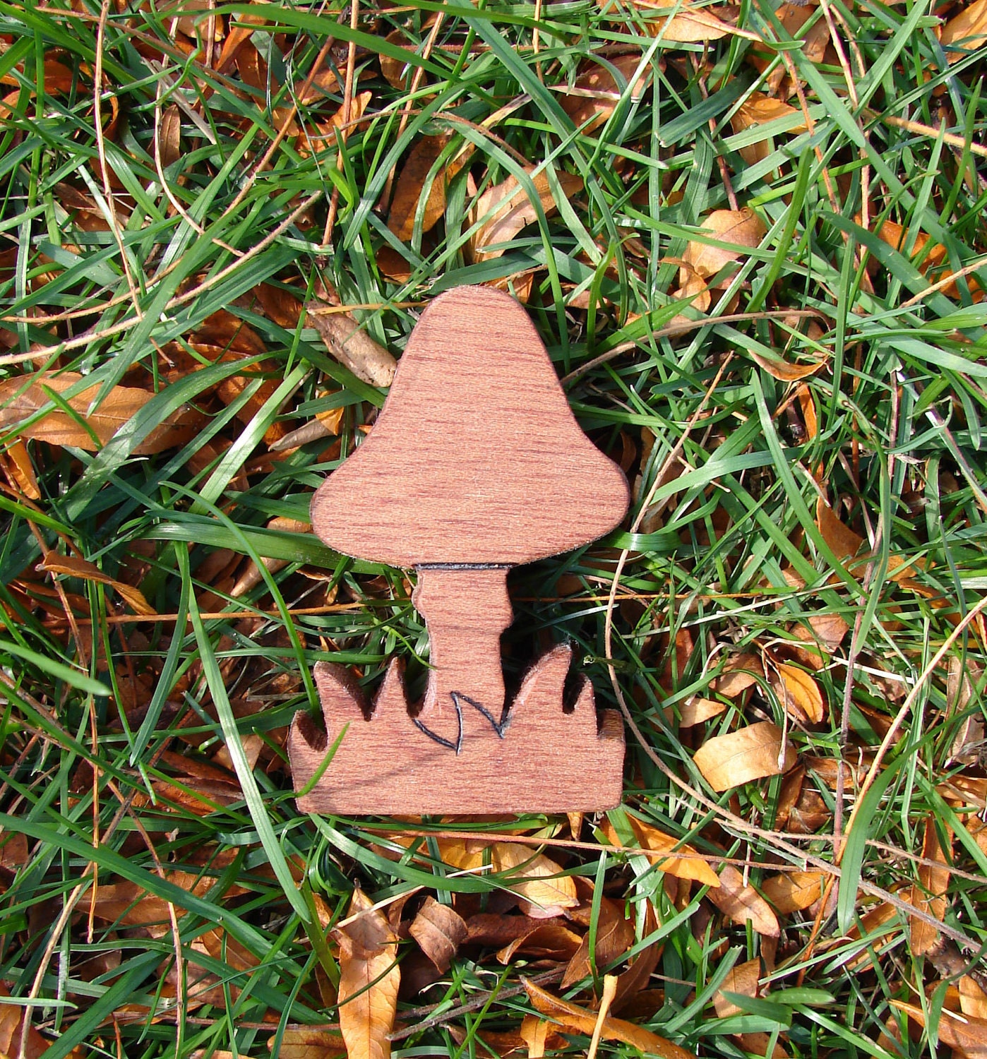 Mushroom Waldorf Toy - Mahogany - natural wooden toy for baby or toddler