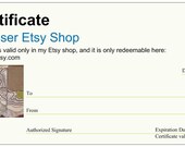 25 Dollar Gift Certificate to MaryCNasser Etsy Shop