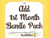 First Month Bundle Pack Onesie Stickers - Just Born, 1 Week, 2 Weeks, 3 Weeks - Great Baby Shower Gift and Photo Prop