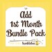 First Month Bundle Pack Onesie Stickers - Just Born, 1 Week, 2 Weeks, 3 Weeks - Great Baby Shower Gift and Photo Prop