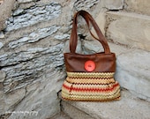 Chevron Handbag Purse Everyday Bag : Zig Zag Spice RESERVED