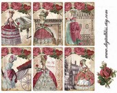 Digital Collage Sheet Marie Antoinette Be My Valentine