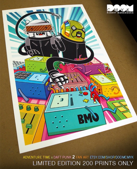 Limited Edition Adventure Time x Daft Punk 2 Fan Art Poster 200 Prints Only