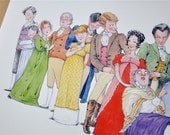 Jane Austen, 'Emma' illustration print: 'The Cast of Emma'