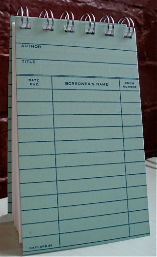 Library Card recycled / upcycled notepad
