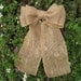 Burlap Wedding Pew Bow Rustic Wedding Decor Burlap Bow Burlap Wedding Decorations Aisle Decoration Church Pew Reception Chair Decoration