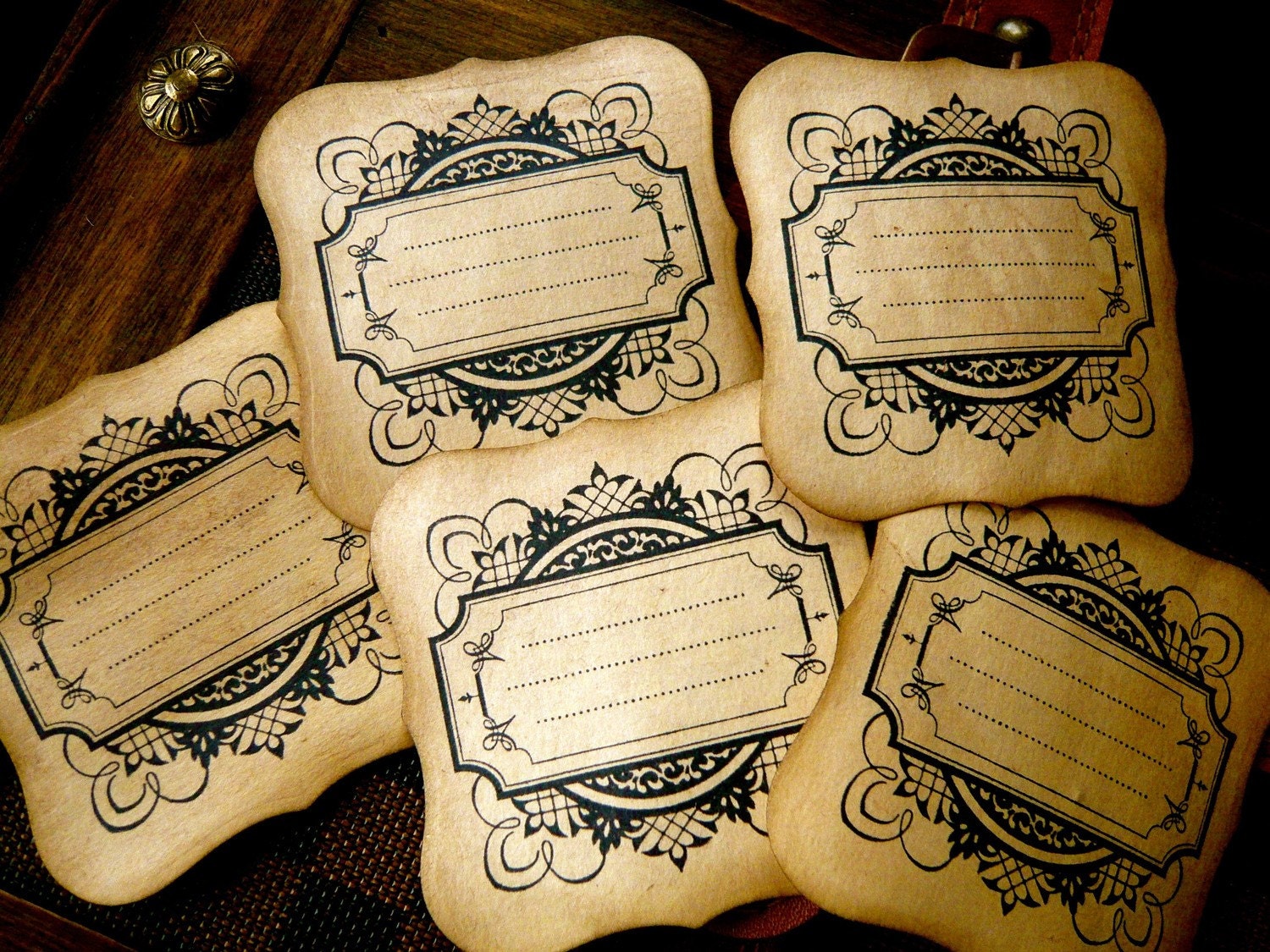 Vintage Inspired Place Card Tags - Set of 5