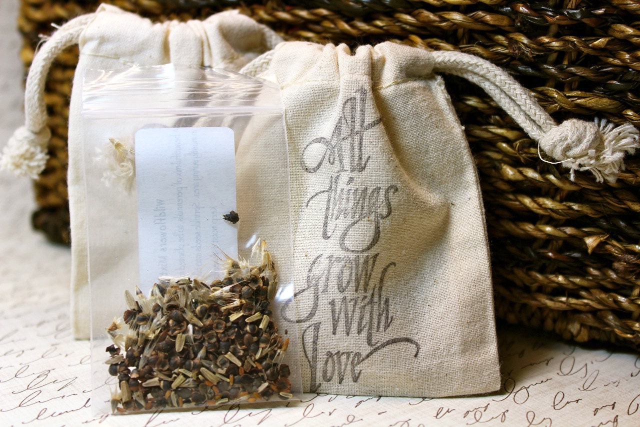 All Things Grow With Love - Wildflower Seed Sack