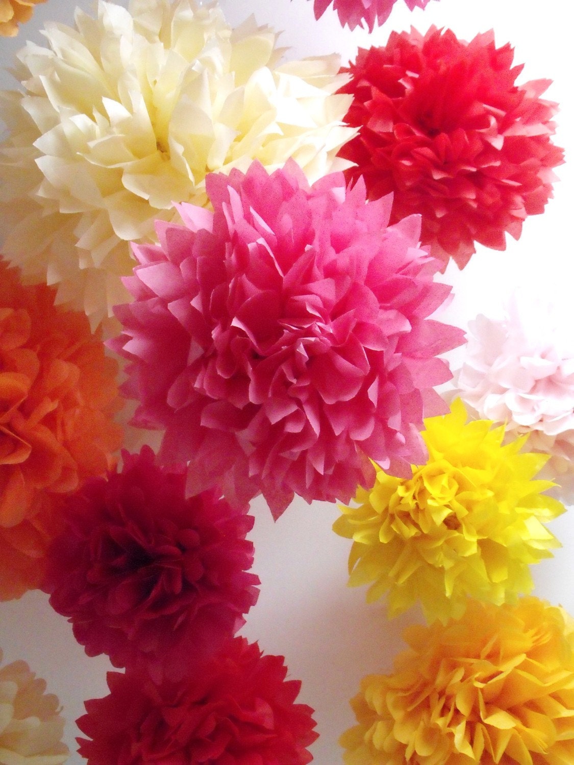50 piece tissue paper pom pom kit ... 50 Poms .... Pick Your Colors