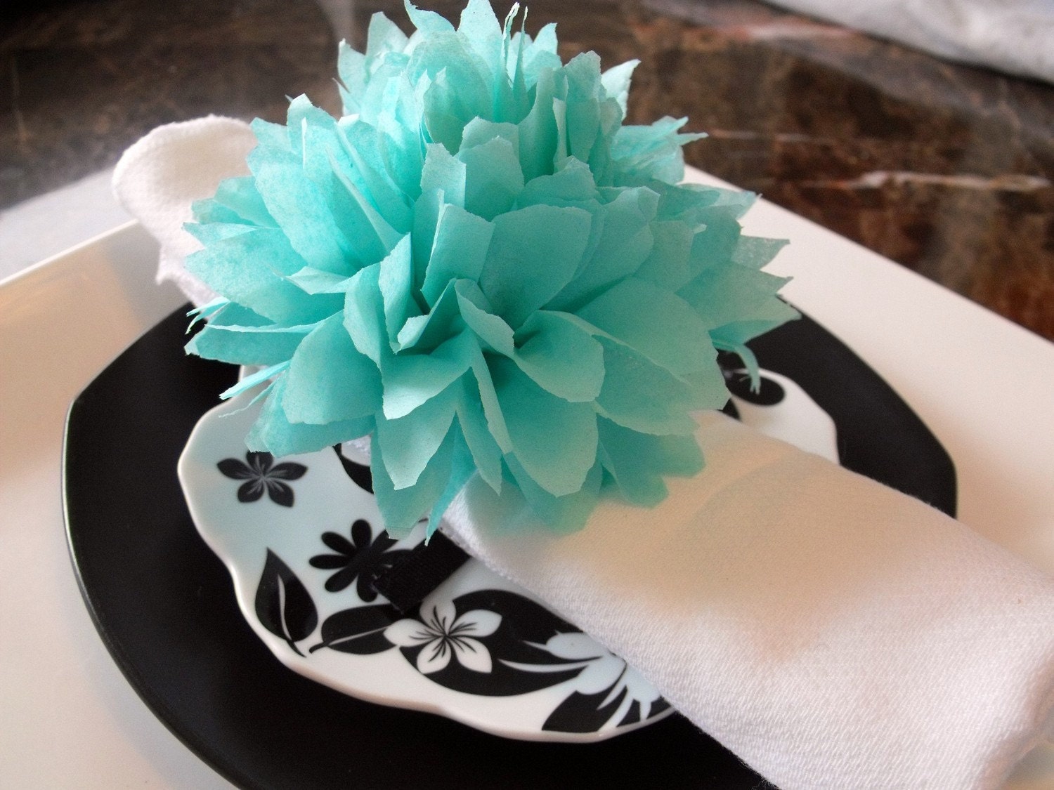 6 Napkin Ring Pom Kit ... Your Choice of Color Il_170x135