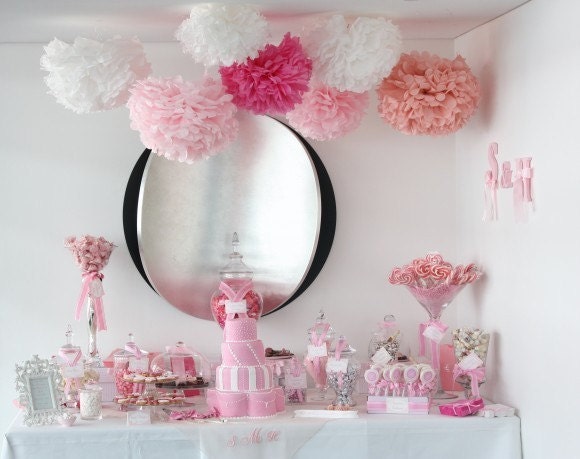20 piece tissue paper pom pom kit ... 20 Poms ... Pick Your Colors - DIY Budget Party Decor Il_570xn