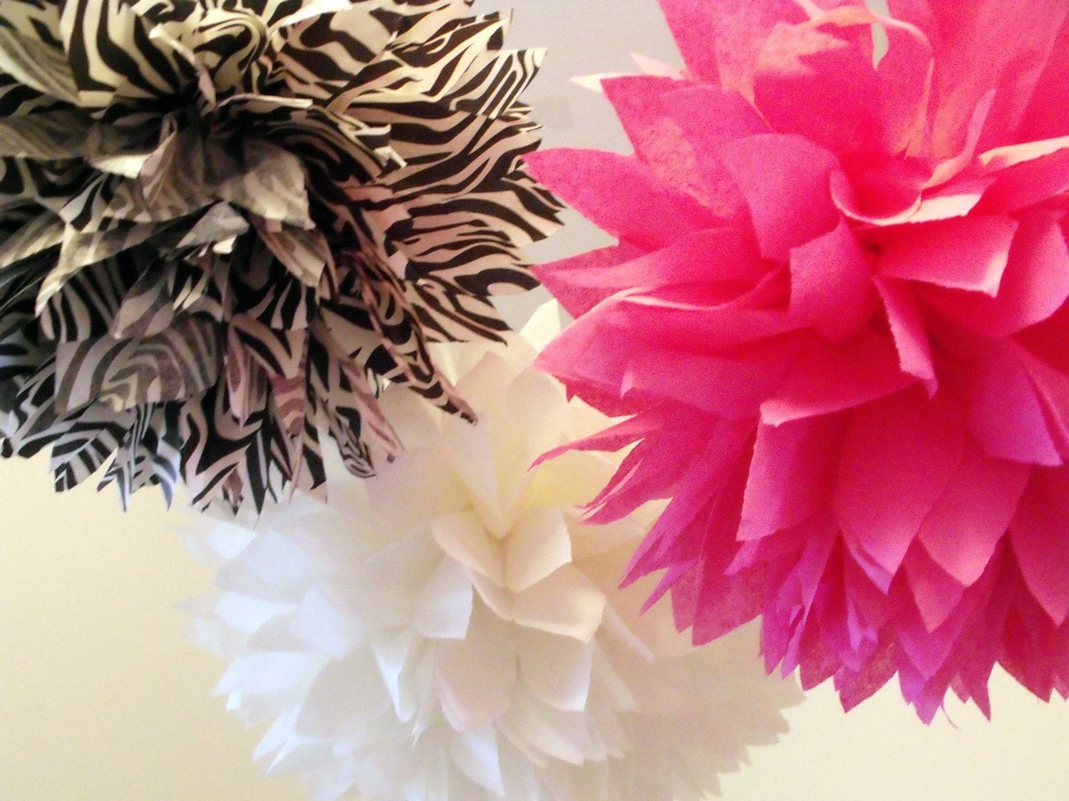 Pink Zebra party decorations ... Pink Zebra ... 3 Poms Il_570xn